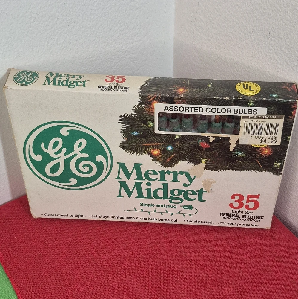 Vintage GE Merry Midget Christmas Lights – 35 Assorted Color Bulbs Tested Works
